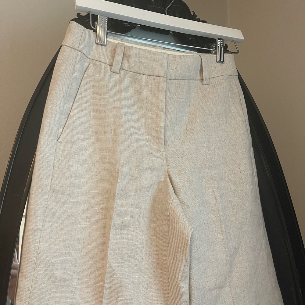 Jcrew Petite Carolina flare pant in stretch linen blend in 0P 26” linen pants